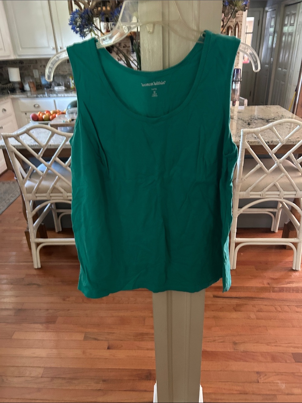Woman Within Teal Scoop Neck Tank